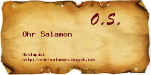 Ohr Salamon névjegykártya